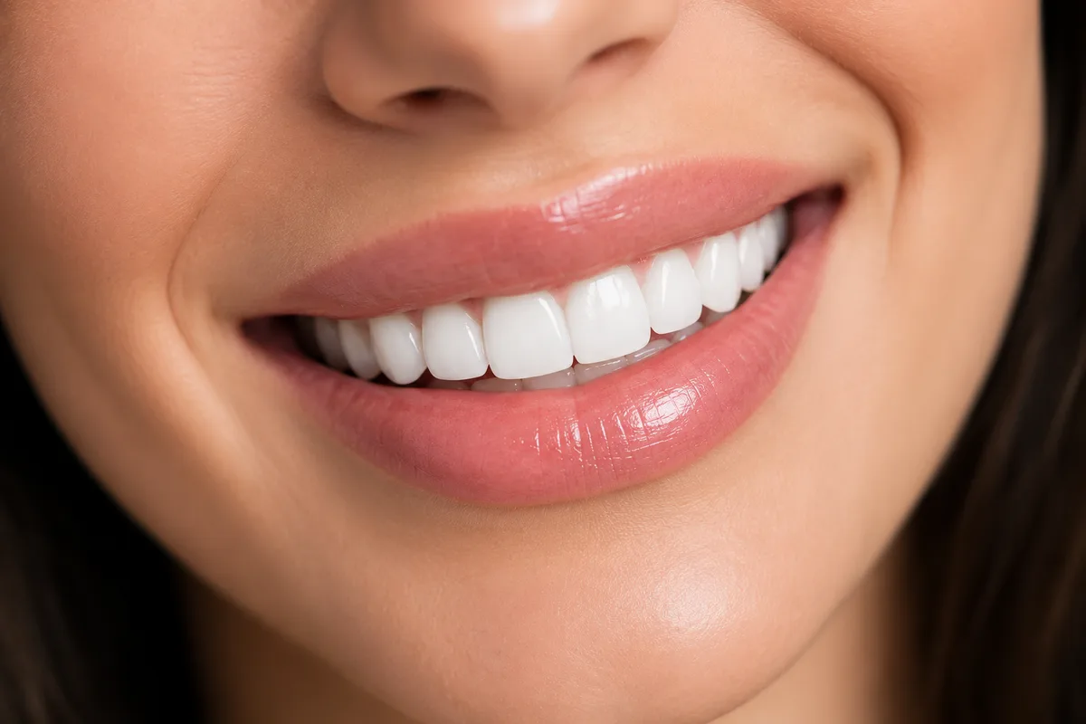 Close-up of a natural, bright smile